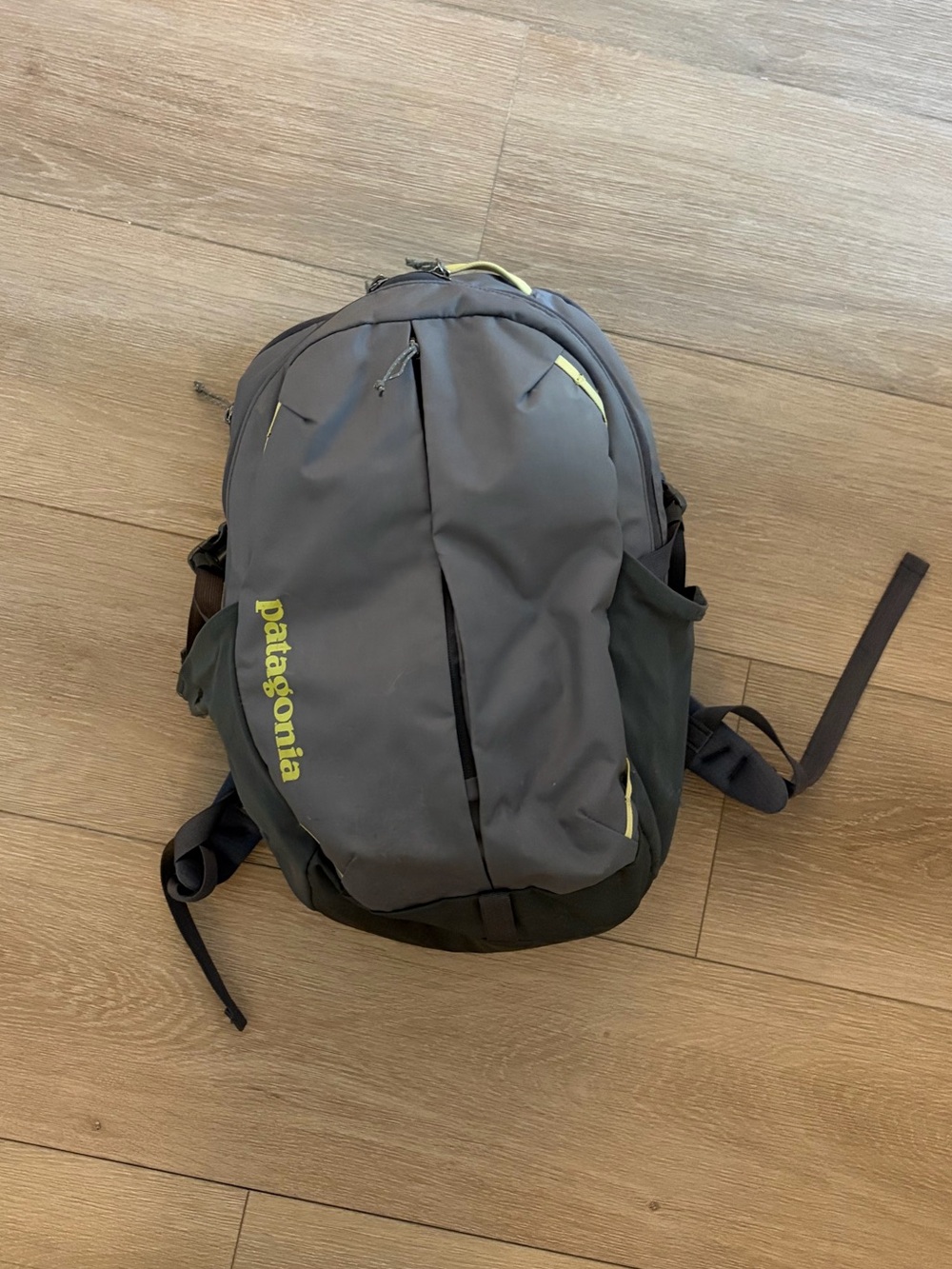 Patagonia Gray Backpack with Lime Accent